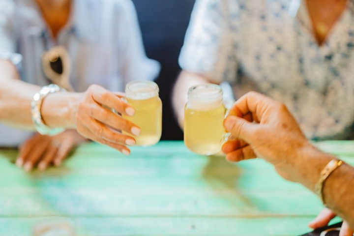 a group of people sitting at a table