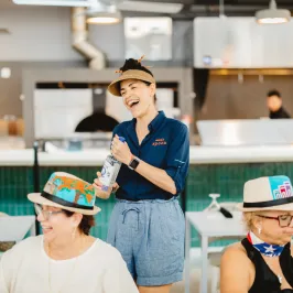 a person wearing a hat