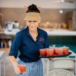 a person wearing a hat